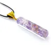 Crystal Amethyst Grus Meditation Seven Chakra Pendulum Necklace Orgone Energy Halsband för kvinnor Smycken