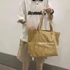 쇼핑백 패션 유니섹스 대형 PVC 맑은 어깨 레트로 핸드백 레저 캔버스 빈티지 여성 220307