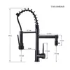 Ulgksd Bronze Kitchen Faucet 360 Obróć Pojedynczy uchwyt Pull Down Spray Głowy Ducha i Mikser zimny Water Stuknij do zlewu kuchennego 211108