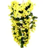 ニューファウックス花ファッションバイオレット造花の造られた花のぶら下げバスケットの花の蘭の花の花輪石の家の結婚披露宴の街灯EWD6537