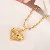 Сплошной желтый тонкий 18 тыс. Золотая любовь Прекрасное сердце ожерелье подвеска серьги набор женщин ювелирные изделия PNG Дубай подарок