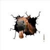 2021 الجدران ديكور الحيوان ملصقات الحائط الإبداعية المسيل للدموع هول ماء للإزالة ملصقا للنافذة سيارة الثلاجة الحمام الكلب خنزير الحصان بقرة