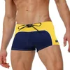 Мужской купальник на шнурке, мужские быстросохнущие дышащие пляжные костюмы, синие, красные, желтые, белые плавки, размер S-XL, Men345k