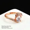 Anéis de casamento Twisted Design Twisted Cubic Zirconia Deding Ring For Women Rose Gold Color Austrian Austrian Crystal Brand Jeia Anel Aneis