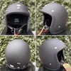 Casco aperto da moto classico vintage nero opaco Motocicletta Casco Q0630