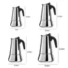 Cuisinière Moka Cafetière En Acier Inoxydable Cafetière Moka Espresso Percolateur Cuisinière Cafetière Pot 100/200/300/450 ML 210408