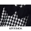 KPYTOMOA Femmes Mode Patchwork Blouses à volants Vintage Peter Pan Collier à manches longues Retour Zipper Femme Chemises Chic Tops 210401