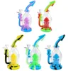 water smoking pipe shisha hookah silicone hose joint glass bong dab The mushroom shape height 7.8"