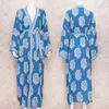 Print Cotton Beach Dress Sarongs Cover-up Swimwear Pareo Tunic Bathing suit Saida de Praia Bikini cover up Q1177 210420