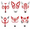 White Japan Anime Fox Kitsune Mask Cosplay Puntelli per feste Accessori per costumi in maschera Pub Clubwear Maschere di Halloween