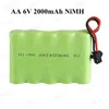 2st uppladdningsbara AA 2000MAH NIMH 6V Batteripaket för 6V 2000mAh Power Tools Elektroniska leksaker, RC -bilar, trådlösa telefoner