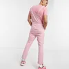 Calças jeans homens macacões vintage slim fit homem de roupa amarelo rosa homme macacão calças europa américa estilo 210723