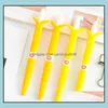 Żelowe pióra zapisanie zaopatrzenia w szkołę biurową Business Industrial Korea Cute Banana Soft Silical Pen Nagroda papiernicza nagroda Kawaii Student Bla