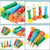 Keyboards Piano Nieuwheid Gag Giftstoy Muziekinstrument Mti-Color Baby Kids Wooden Horn Hooter ET Instruments Muziek Toys Learning Educatio