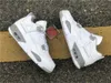 Аутентичные 4 White Oreo 4s Мужские модельные туфли Tech Grey Black Fire Red CT8527-100 Ретро спортивные кроссовки с коробкой