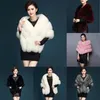 Dames bont faux dames bolero bruids sjaal winter warme haren cape bruiloft jassen prom wrap 2021 vrouwelijke roze sjaals abrigo mujer