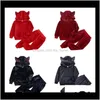 Baby Jongens Meisjes Fluwelen Hooded Kids Jas Jas Broek Pak voor Sports Pakken Trainingspakken Peuter Kinderkleding PLTXK Sets Zzexb