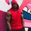 Merk Gyms Kleding Mens Bodybuilding Hooded Tank Top Top Katoen Mouwloos Vest Sweatshirt Fitness Workout Sportkleding Tops Male 210421