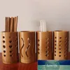 Round Bamboo Cutlery Holder Wood Hollow-carved Chopsticks Spoon Fork Storage Basket Rack Organizer Kitchen Tools Factory price expert design Quality Latest Style