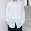Camicia per ragazzi in corda Decorazione allentata Parrucchiere Colletto per personalità Manica lunga Nappa Camicie casual da uomo coreane primaverili e autunnali