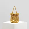 NEW Bucket Beaded Women Evening Bags Money Pocket Small Day Clutches Pearl Handmade Style Wedding Female Purse C0508