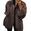 ミンクコート女性冬トップファッションピンクの女性の毛皮コートエレガントな厚い暖かいアウターフェイクジャケット