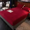 Sheets Conjuntos Bonenjoy 1 PC Coral Fleece Colchão Capa com Tamanho Elástico Sólido Cor Sólida Folha Fitted Winter Bed Roupa de cama para Adulto