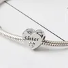 Big Heart Charm Bead Hole сплав 925 Серебряное покрытие моды Женщины ювелирные украшения Европейский стиль для браслета DIY