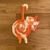 Livre por coasters marinhas engraçado brinquedo artesanal gato bunda crochet bebida tapete de copo antiderrapante xícaras tapete case housewarming presente para gatos amante yt199505