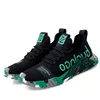 Des hommes de qualité Top Black White Sport coulant chaussures respirantes vert