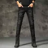 Mäns Jeans Ripped förstörda Biker Hip Hop Stretchy Denim Byxor Slim Fit Male Patches Hole High Street Trousers 210716