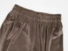 Talvez u mulheres calças de veludo solta reta cintura elástica comprimento total preto cáqui casual inverno quente solto p0014 210529