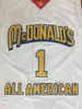Tracy McGrady＃1 Dolphins McDonald All American Basketball Jersey Top Quality Stitched Embridery任意の番号と名前