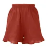 Running Shorts 5XL Women's High Waist Plus Size Ruffle Wide Leg Short Pants Summer Casual Elastic Pocket Loose Solid Sportswear