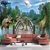 Beibehang 3D dinosaures jurassiques animaux anciens toile de fond TV papier peint personnalisé peintures décoratives murales