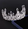 Lyxiga klara huvudstycken Crystal Water Drop Bridal Crown sätter 3 st rineston brud diamant drottning tiara kvinnor bröllop hår accesso3809279