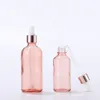 Roségoldene Glas-Tropfflasche, ätherisches Öl, leere Glasflasche, 5 ml, 10 ml, 20 ml, 30 ml, 50 ml, 100 ml