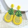 Yellow Color Pineapple Earrings Bohemian Handmade Colorful Beaded Statement Dangle Earring for Women Jewelry