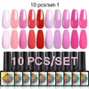 Gel d'ongle Parkson 10pcs Set de vernis Glitter Vernis hybride semi-permanent Soak Off UV LED Art Manucure Nails1372639