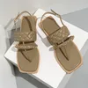 Slippers Weave Lederen Vrouwen Sandal Dames Clip Teen Platte Casual Slides Zomer Outdoor Beach Vrouwelijke Flip Flops Olj7785 Factory_Store01