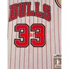 Men's 33# Pippen nieuw seizoen Red White Stripe Basketball Jersey S-XXL