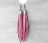 Boho Style Black Leather Tassel Earrings Statement Fringe Earrings267R