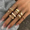 28PCS Gold Knuckle Stackable Pierścienie Zestaw dla kobiet srebrny wyciszony komfort dopasowany vintage fala Pierścienie palców Pierścień 10783304565655