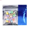 6.5x9cm(2.5x3.5in) Clear Front Aluminum Foil Mylar Flat Pouches Tear Notch Small Zip Lock Bags white package baggoods