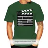 Men's T-Shirts Funny Men Clapperboard Director Video Scene Grey TV Movie Clapper Board Film Slate Cut Clothes Cotton 2022 Fashion T Shirt