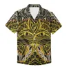 Heren Casual Shirts Fabriek Directe Verkoop Zomer Polynesische Ontwerp Afdrukken Voor Mannen Persoonlijkheid Shirt Hals Short-mouw Fitness 5XL Hoge kwaliteit