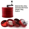 2021 Andere rookaccessoires High-end Metal Color Zinklegering 55mm Vierlagen Hand Cranked Sigaret Grinder Set Handleiding