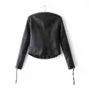 Autumn Winter Women Leather Jackets Basic Slim Turn-down Zipper Collar Motorcycle Punk Faux PU Leather Jacket Women Coat Female 210416