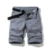 Été hommes couleur unie broderie motif Cargo Shorts coton plage décontracté Bermuda salopette poche décoration 210714