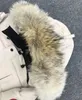 Mężczyźni Carson parka puchowa Fusion Fit odpinana kurtka z kapturem z futra kojota projektant kobiet płótno pikowane kieszenie na suwak ciepła odzież wierzchnia